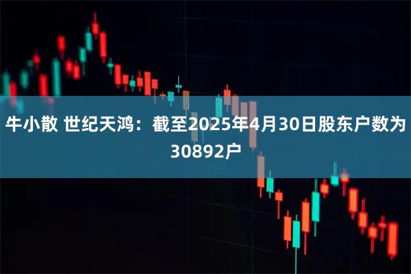 牛小散 世纪天鸿：截至2025年4月30日股东户数为30892户