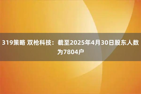 319策略 双枪科技：截至2025年4月30日股东人数为7804户