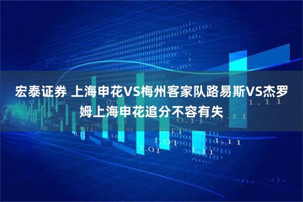 宏泰证券 上海申花VS梅州客家队路易斯VS杰罗姆上海申花追分不容有失