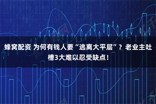 蜂窝配资 为何有钱人要“逃离大平层”？老业主吐槽3大难以忍受缺点！