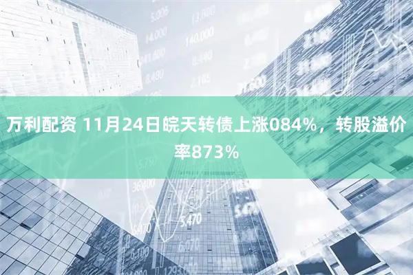 万利配资 11月24日皖天转债上涨084%，转股溢价率873%
