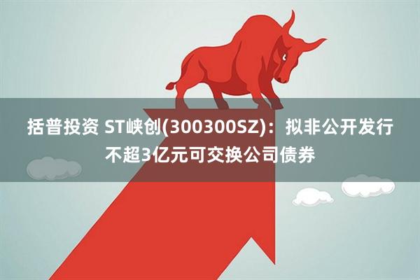 括普投资 ST峡创(300300SZ)：拟非公开发行不超3亿元可交换公司债券
